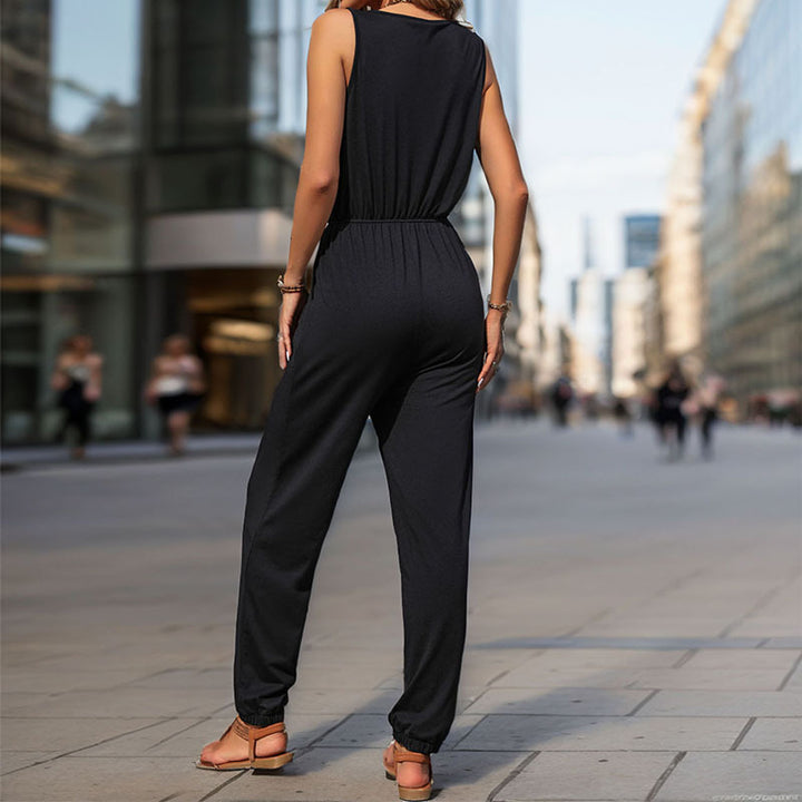 Damen Jumpsuit mit praktischen Taschen und verstellbarem Taillenzug Drune