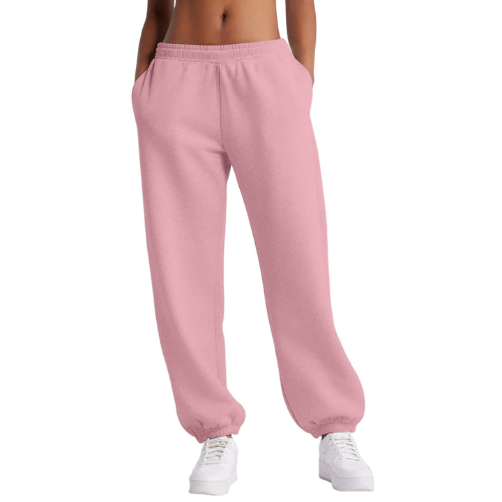 Damen nan schmale High‑Waist Sweat-Jogginghose mit hohem Komfortbund, verstellbarem Kordelzug und elastischen Knöchelbündchen Drune