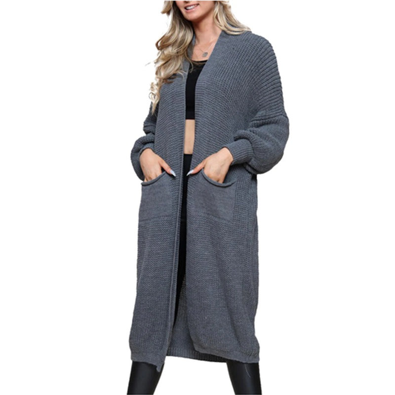 Damen Grobstrick-Cardigan mit offenen Taschen und lässigem Design Drune