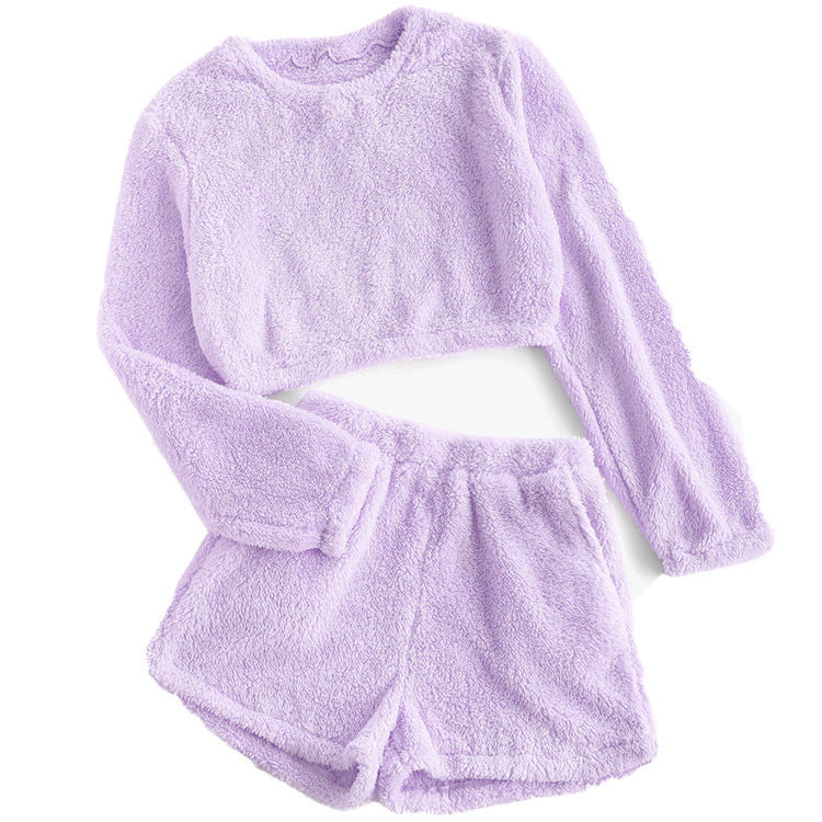 Damen Kuschelige Plüsch-Pyjama-Set Drune