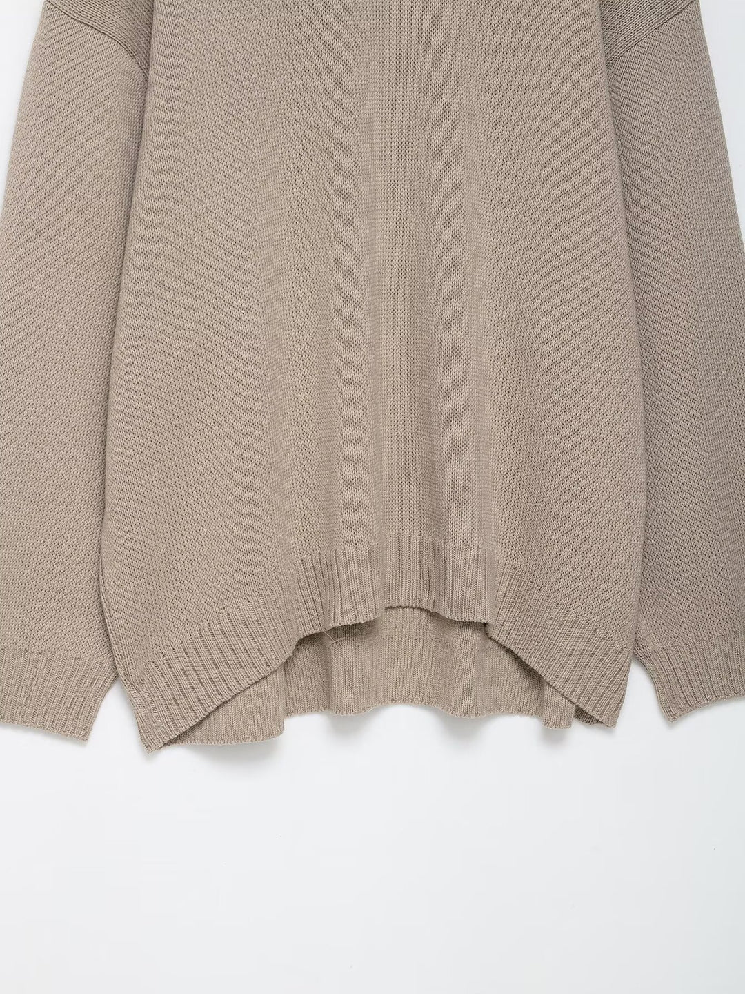 Damen lässiger Strickpullover mit überschnittenen Schultern und weitem Saum Drune