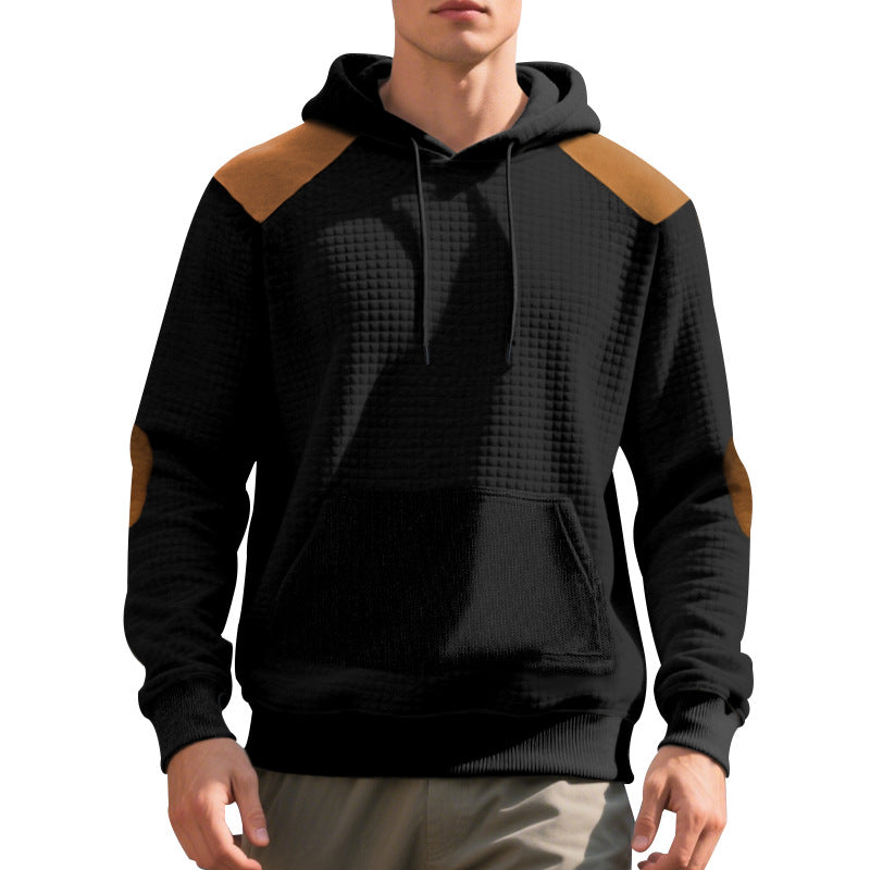 Herren Hoodie mit strukturiertem Stoff und kontrastierenden Details Drune