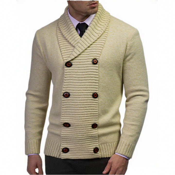 Herren nan Strickcardigan mit doppelreihiger Knopfleiste und Schalkragen Drune