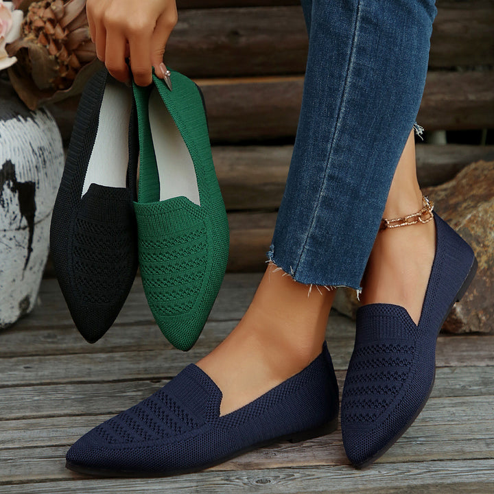 Damen Slipper mit atmungsaktivem Strickmaterial Drune