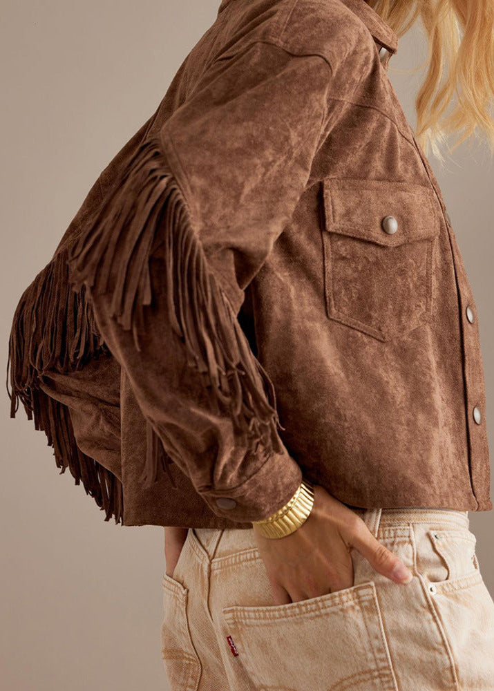 Drune | Charm Fransen Wildlederjacke