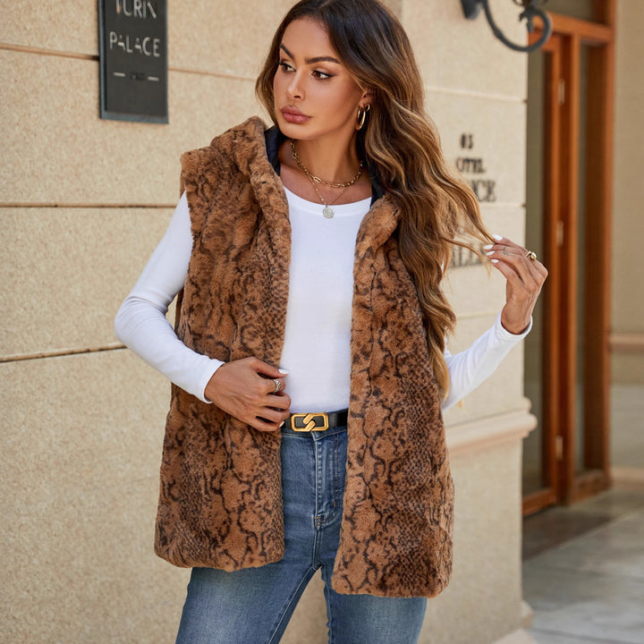 Damen Fleece-Weste mit animalistischem Muster Drune