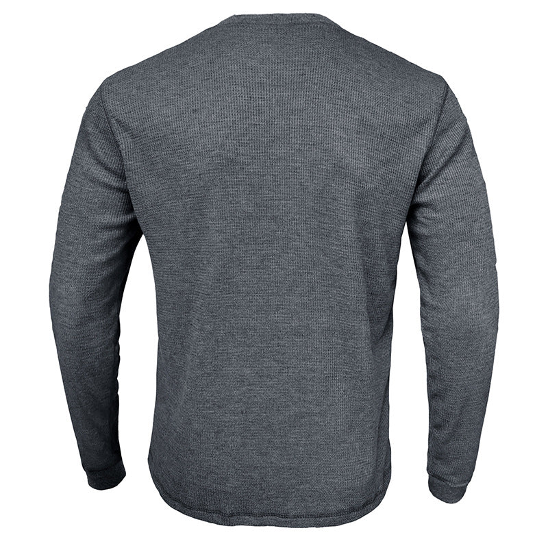 Herren Langarm-T-Shirt mit strukturiertem Design und bequemem Rundhalsausschnitt Drune