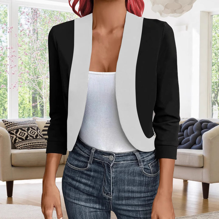 Damen eleganter Blazer mit kontrastierenden Einsätzen Drune