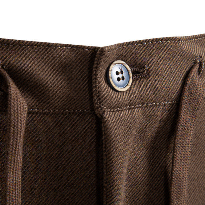 Herren nan Bundfaltenhose im Joggerstil mit Tunnelzug, Gürtelschlaufen und konischem Schnitt Drune