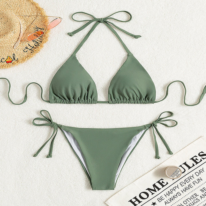 Damen Triangel-Bikini mit verstellbaren Bindebändern und elegantem Schnitt Drune