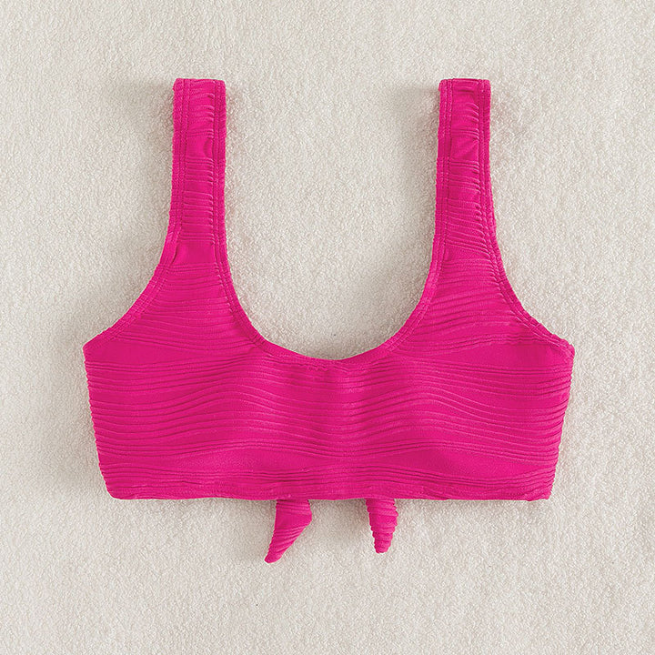 Damen Bikini-Set mit Knotenverschluss und hoch geschnittenem Höschen Drune