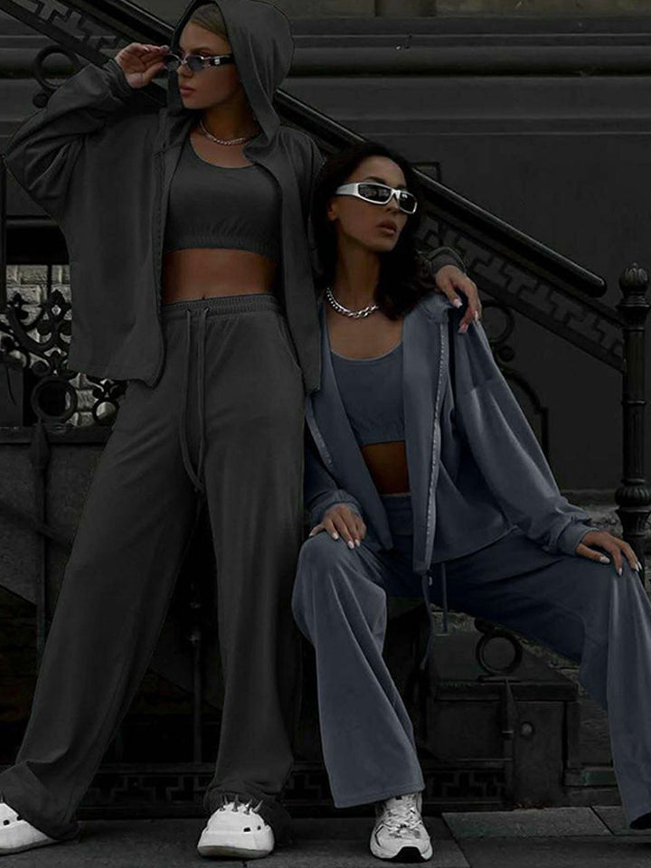 Damen Bequeme und modische Kombi aus Top und Hose Drune