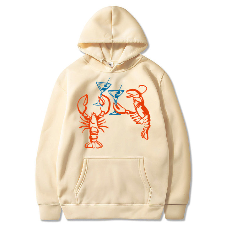 Damen Kapuzenpullover mit rauflustigem Hummer-Motiv Drune