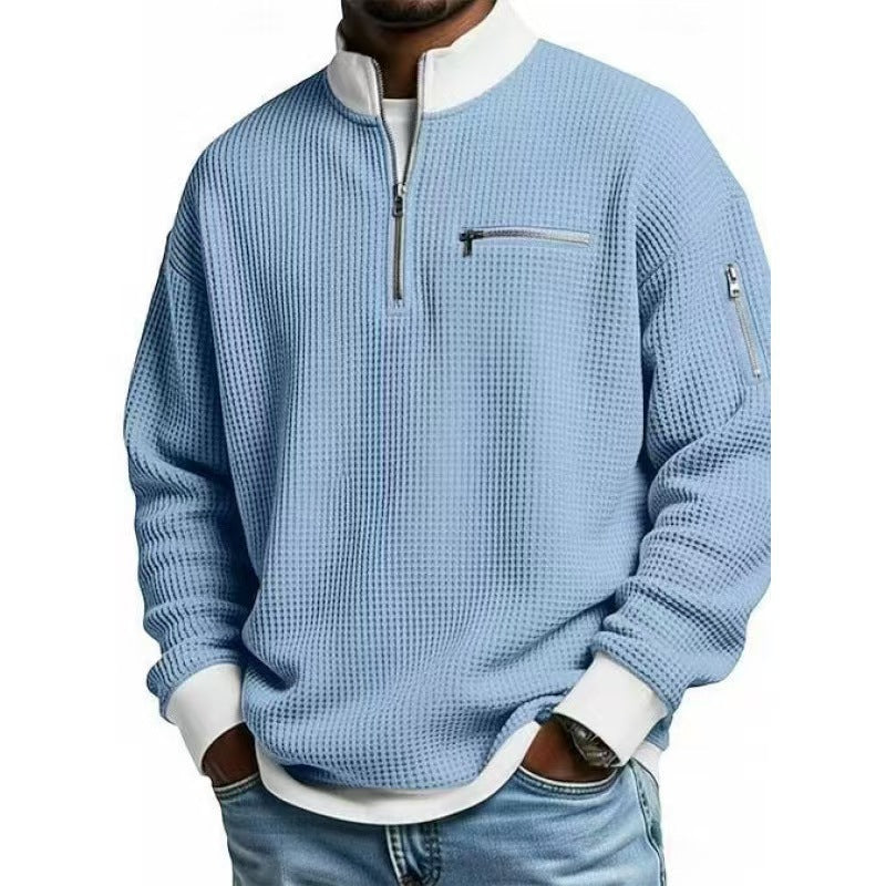 Herren Sweatshirt mit hohem Kragen und praktischem Reißverschluss Drune