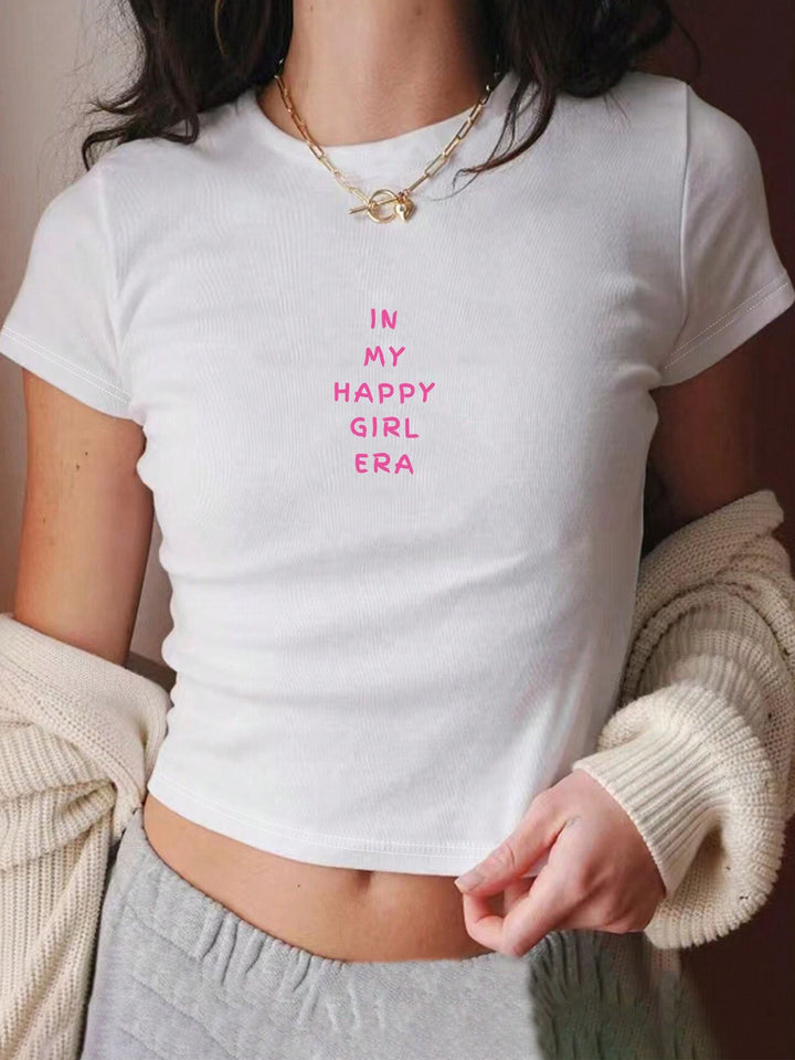 Damen Crop Top mit 90er Jahre Aufdruck Drune