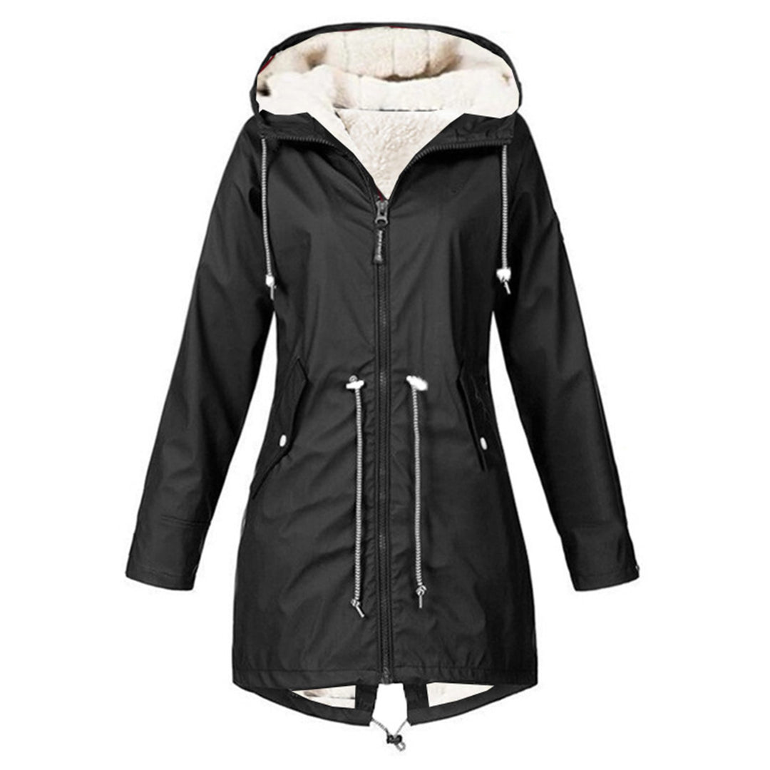 Damen modische Übergangsjacke mit warmem Innenfutter und praktischer Kapuze Drune