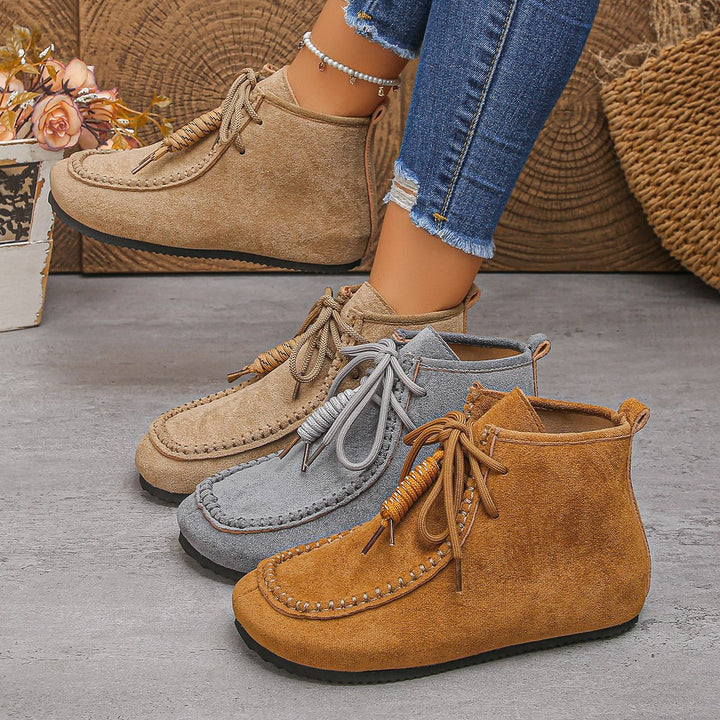 Damen nan mokassin-ankleboots mit handnaht, weichem Innenfutter und profilierter Leichtsohle Drune