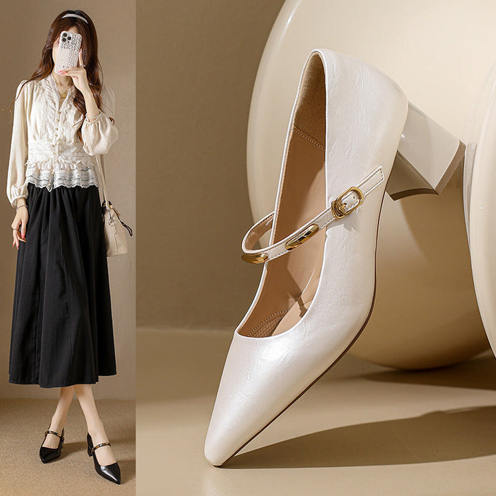 Damen Pumps mit elegantem Riemchen und komfortablem Blockabsatz Drune