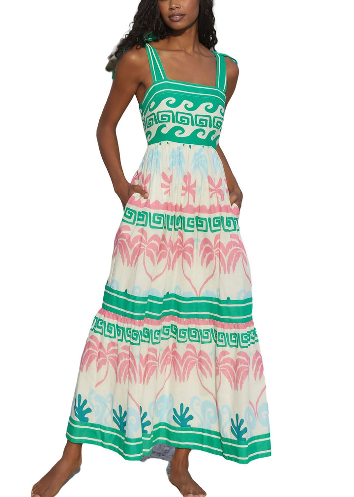 Damen Sommerliches Maxikleid mit einzigartigem grafischem Muster und praktischen Taschen Drune