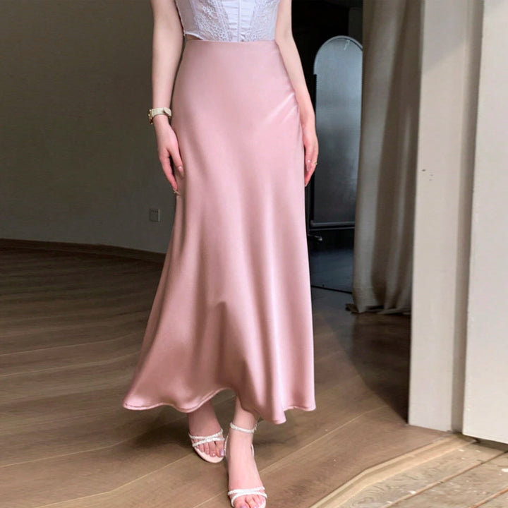 Damen Maxikleid aus seidenähnlichem Material Drune