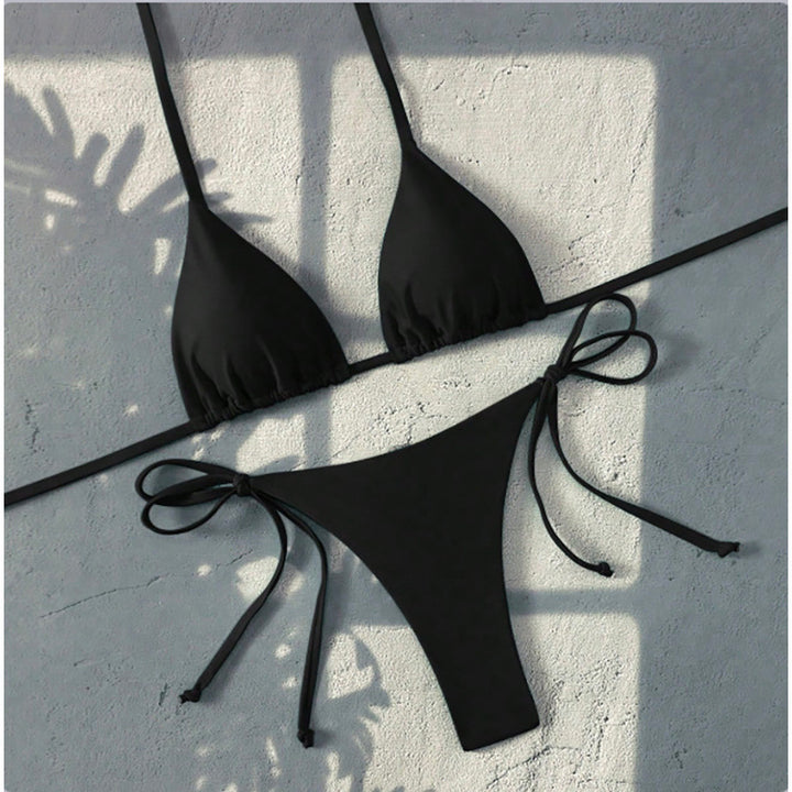 Damen Triangel-Bikini mit verstellbaren Trägern und seitlichen Schleifen Drune