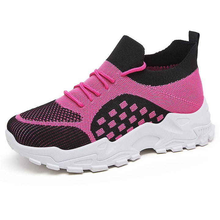 Damen nan leichter Strick-Chunky-Sneaker mit sockenähnlichem Schaft, gepolsterter Fersenstütze und griffiger Trail-Laufsohle Drune