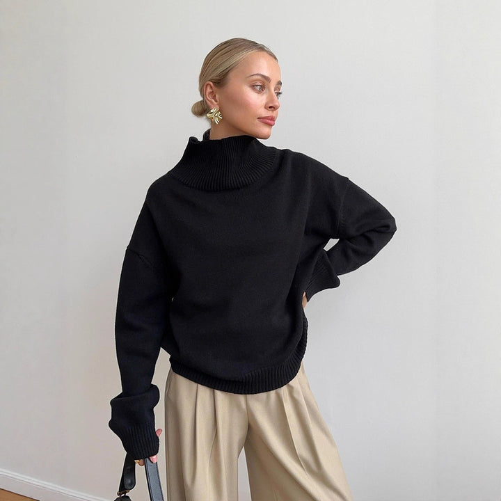Damen Pullover mit hochschließendem Kragen und lässigem Schnitt Drune