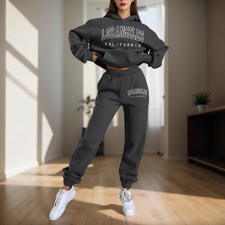 Damen Freizeit Hoodie und Jogginghose Set Drune