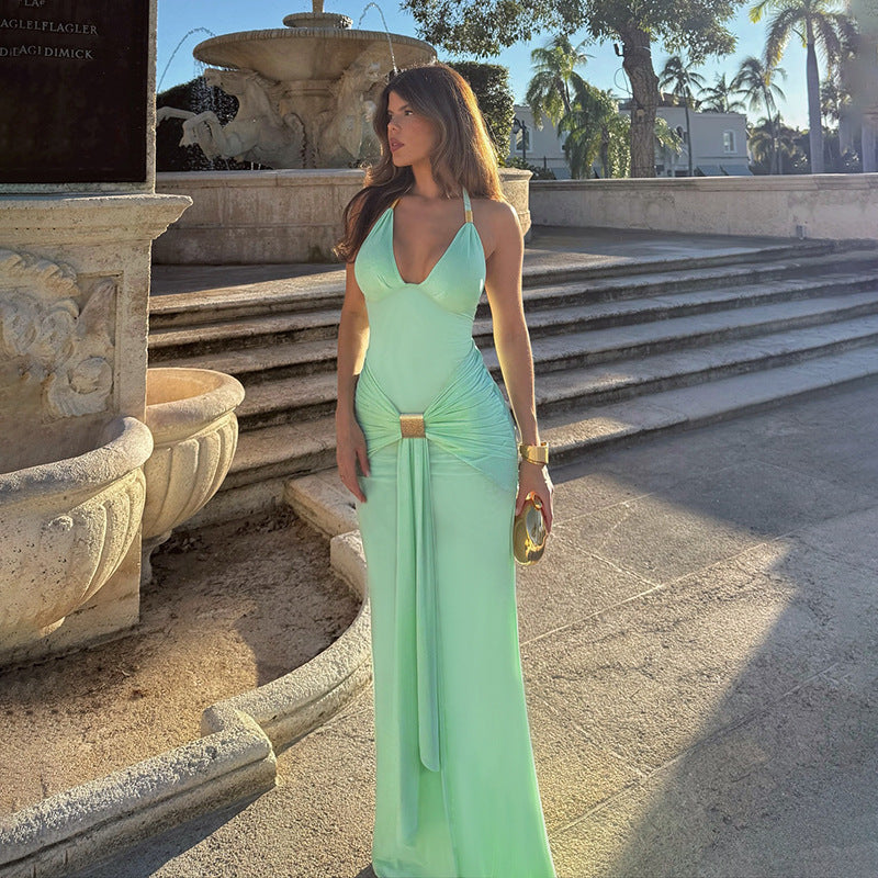 Damen Maxikleid mit raffiniertem Schnitt und glamourösen Akzenten Drune