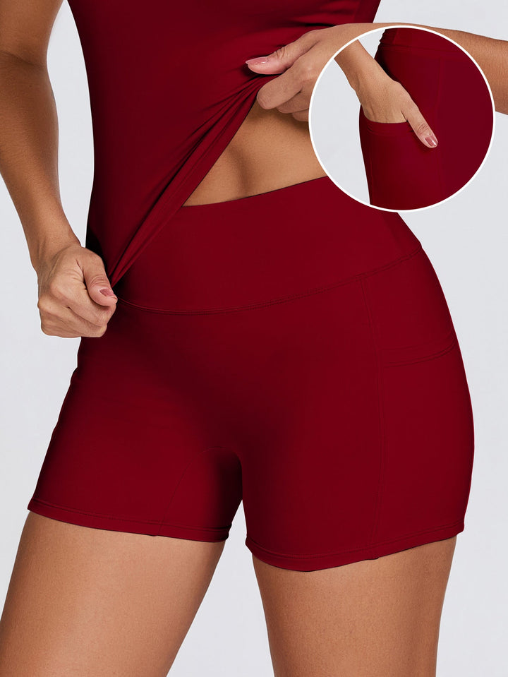 Damen Sportliche Kompressions-Shorts mit praktischen Seitentaschen Drune