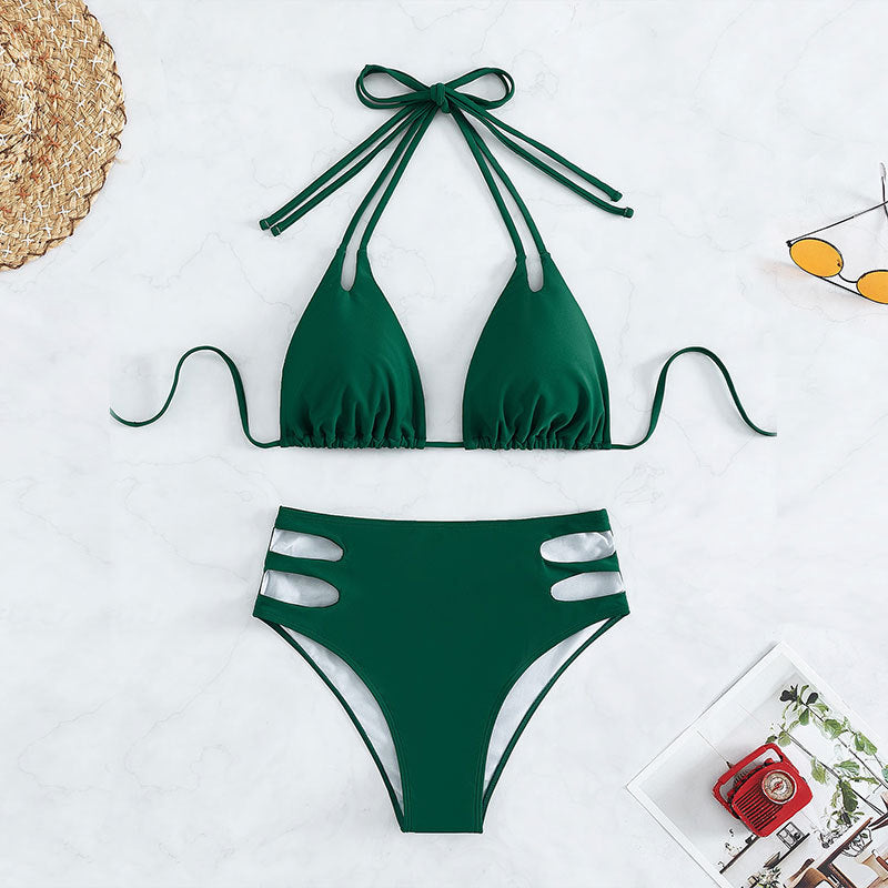 Damen Hochgeschnittener Triangel-Bikini mit innovativem Cut-Out-Design Drune