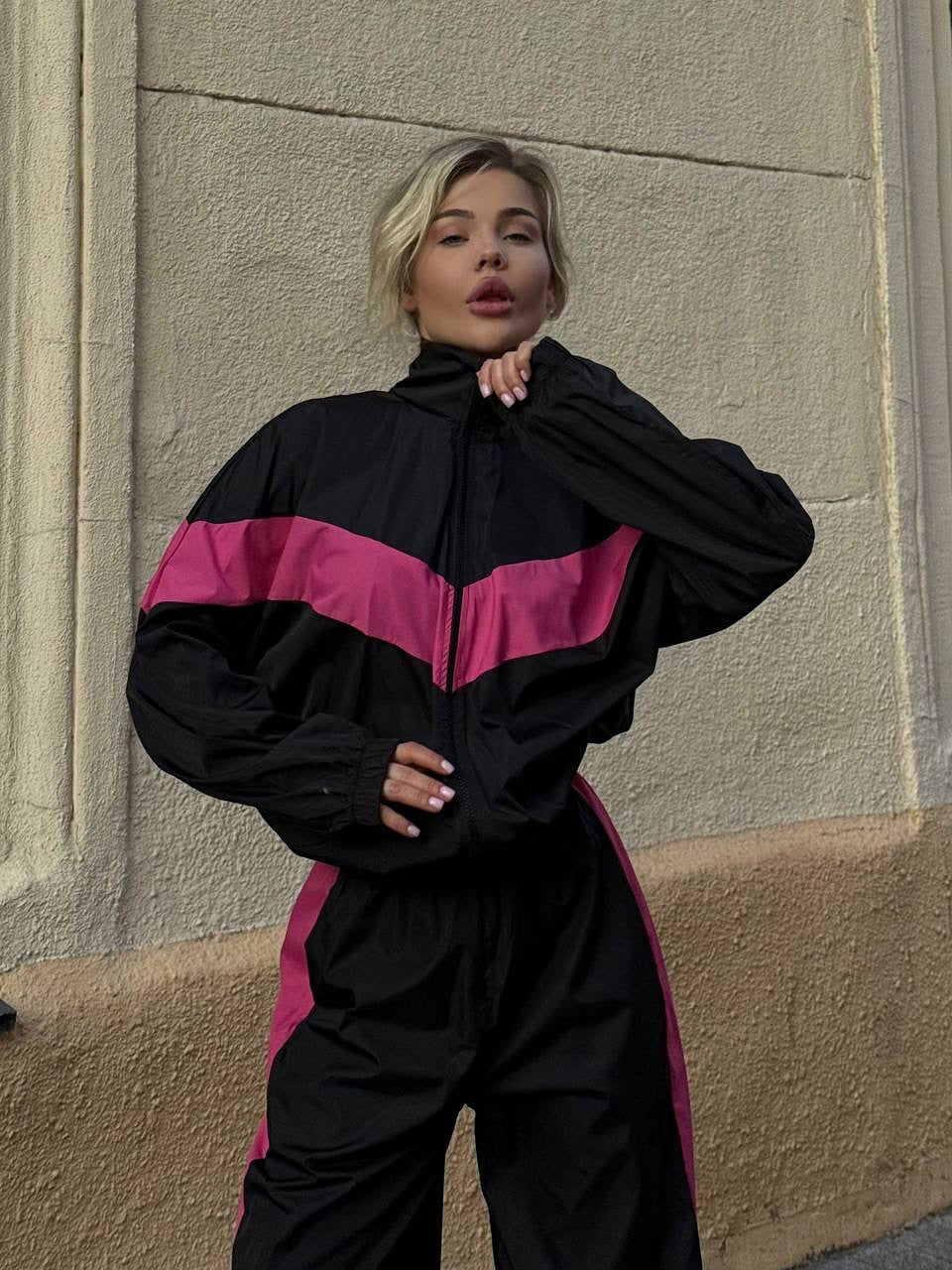 Damen sportlicher Funktionsanzug mit hohem Kragen und elastischen Bündchen Drune