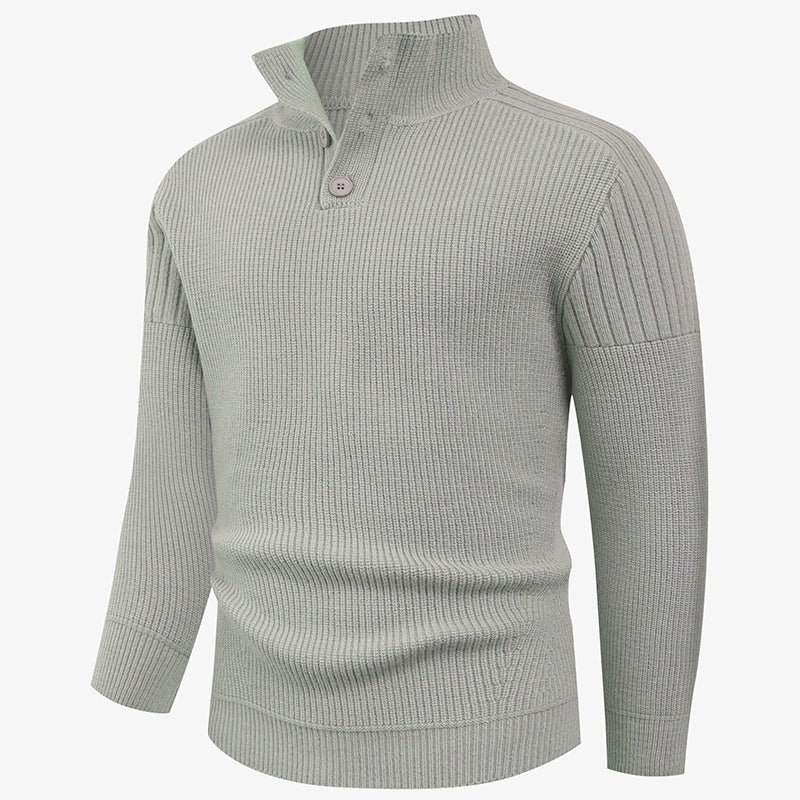 Herren innovativer Halbreißverschluss Pullover mit Rippstruktur Drune