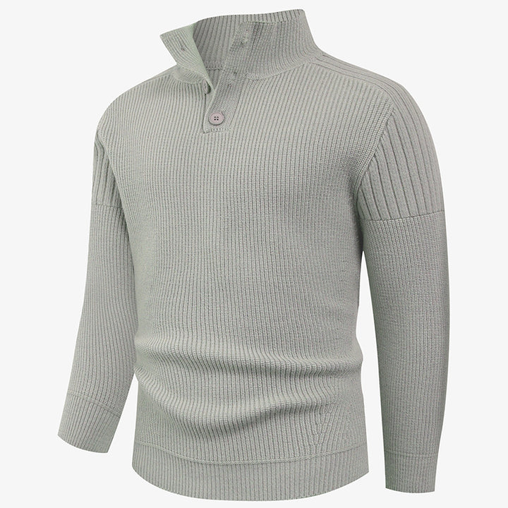 Herren innovativer Halbreißverschluss Pullover mit Rippstruktur Drune