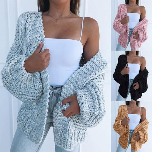Damen Grobstrick-Cardigan mit oversized Passform und lässigem Design Drune