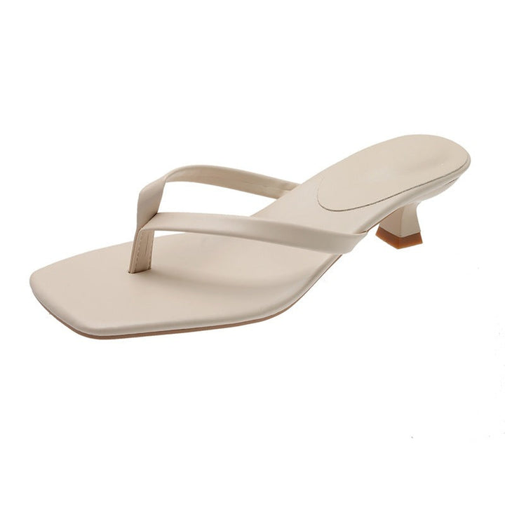 Damen Minimalistische Zehentrenner-Sandalen mit elegantem Absatz Drune