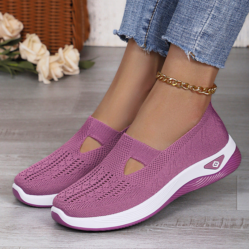 Damen nan leichte atmungsaktive Strickslipper mit Memoryschaum und rutschfester Laufsohle Drune