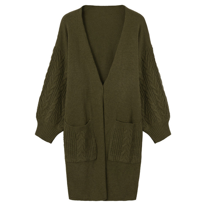 Damen gemütliche Strickjacke mit Taschen Drune