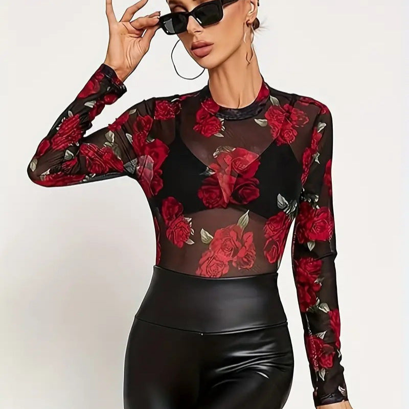 Damen Langarmshirt mit modernem abstraktem Design Drune