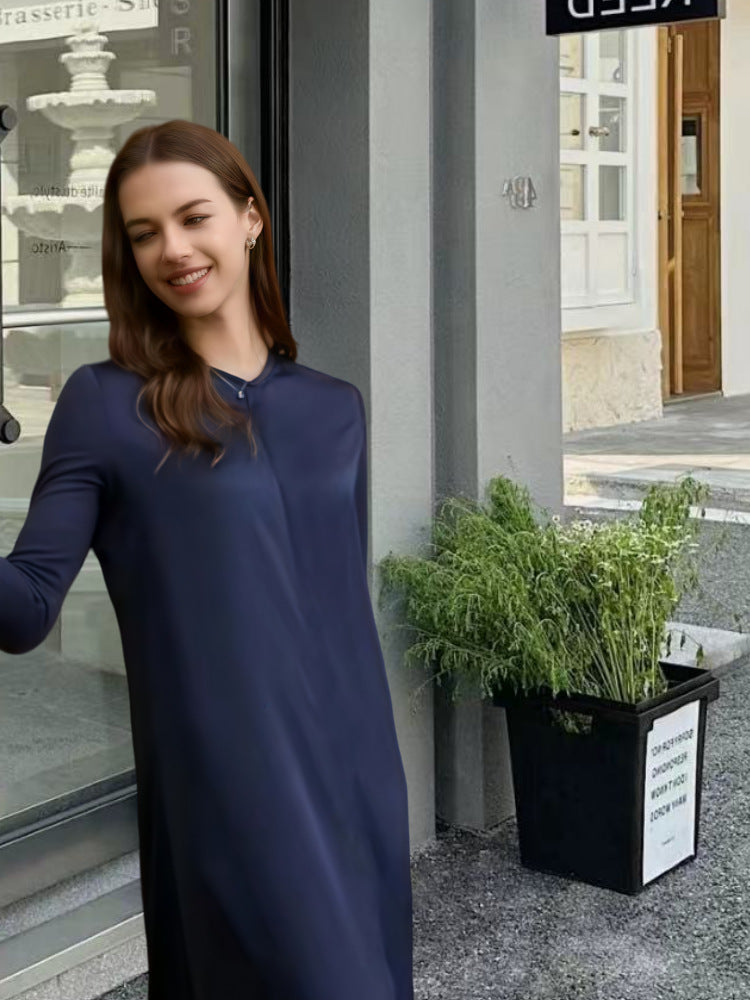 Damen Elegantes Langarm-Maxikleid mit schmeichelndem Schnitt und zeitlosem Design Drune