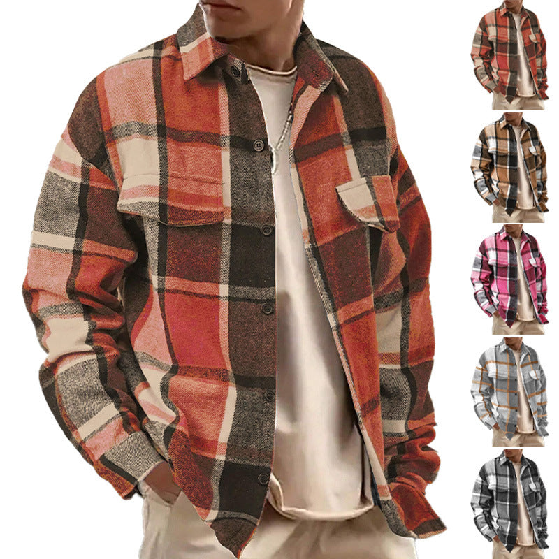 Herren nan weite Karo-Hemdenjacke aus weichem Flanell mit aufgesetzten Brusttaschen Drune