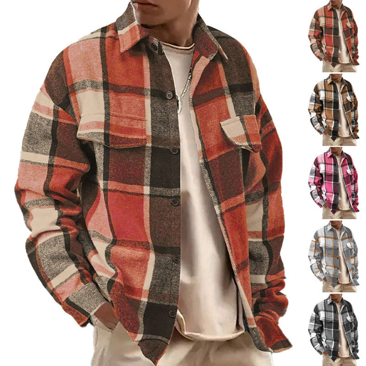 Herren nan weite Karo-Hemdenjacke aus weichem Flanell mit aufgesetzten Brusttaschen Drune