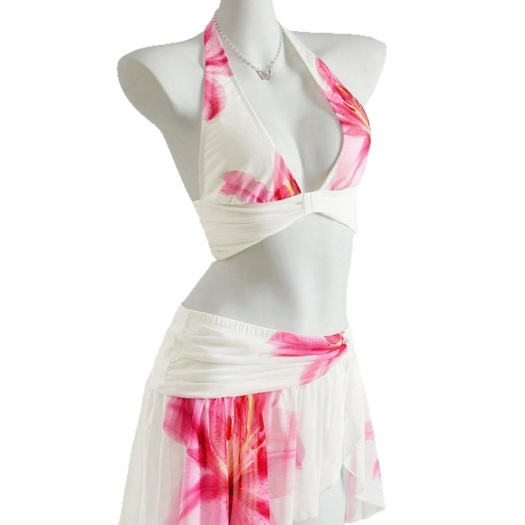 Damen Badeanzug mit floralem Wickelrock Drune