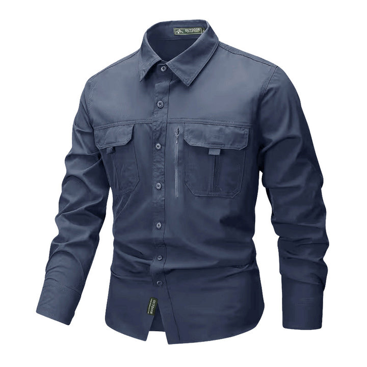 Herren nan robustes Trekkinghemd mit verstärkten Brusttaschen und atmungsaktivem Material Drune