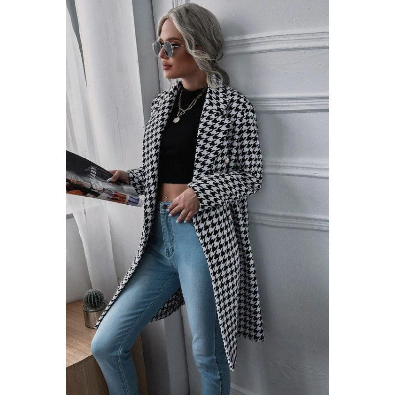 Damen Oversized Blazer im exklusiven Hahnentritt-Design Drune