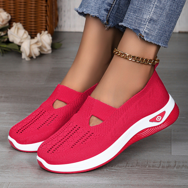 Damen nan leichte atmungsaktive Strickslipper mit Memoryschaum und rutschfester Laufsohle Drune