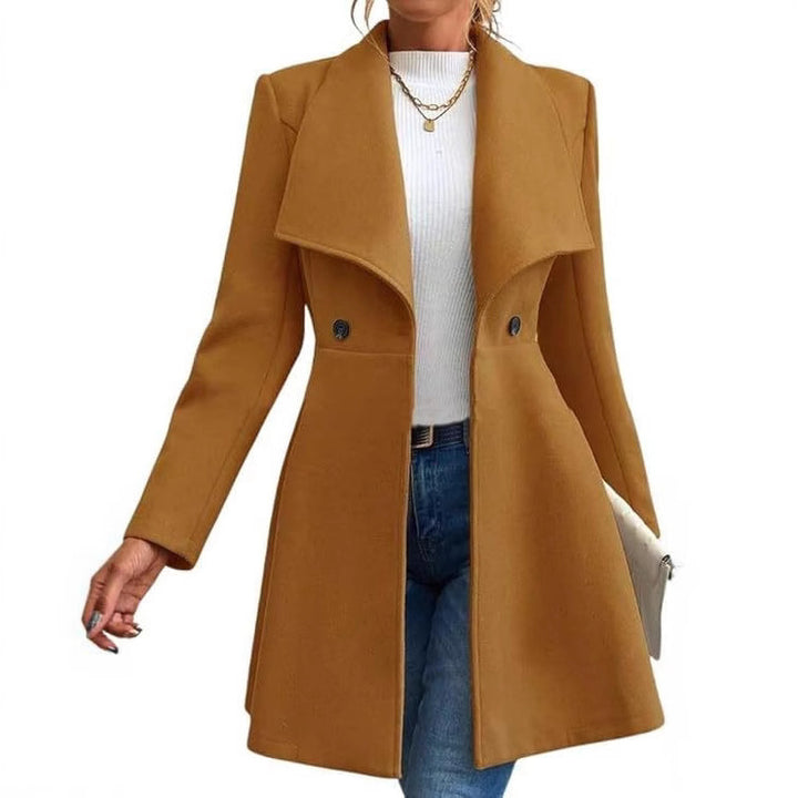 Damen schicke Übergangsjacke mit weitem Kragen Drune
