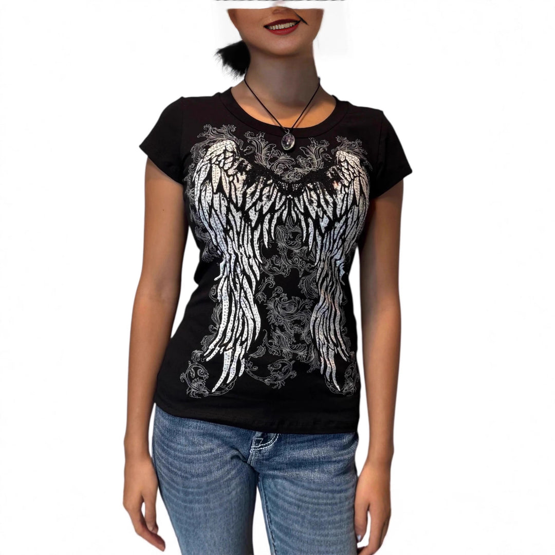 Damen T-Shirt mit Engelprint Drune