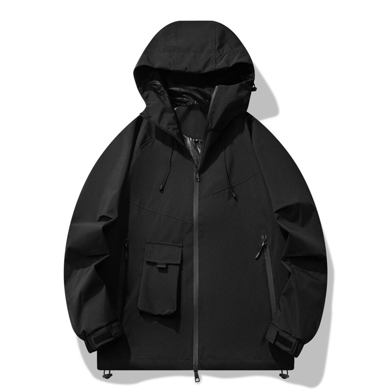 Herren technische Outdoor-Jacke mit wasserabweisendem Material und verstellbarem Kapuzendesign Drune