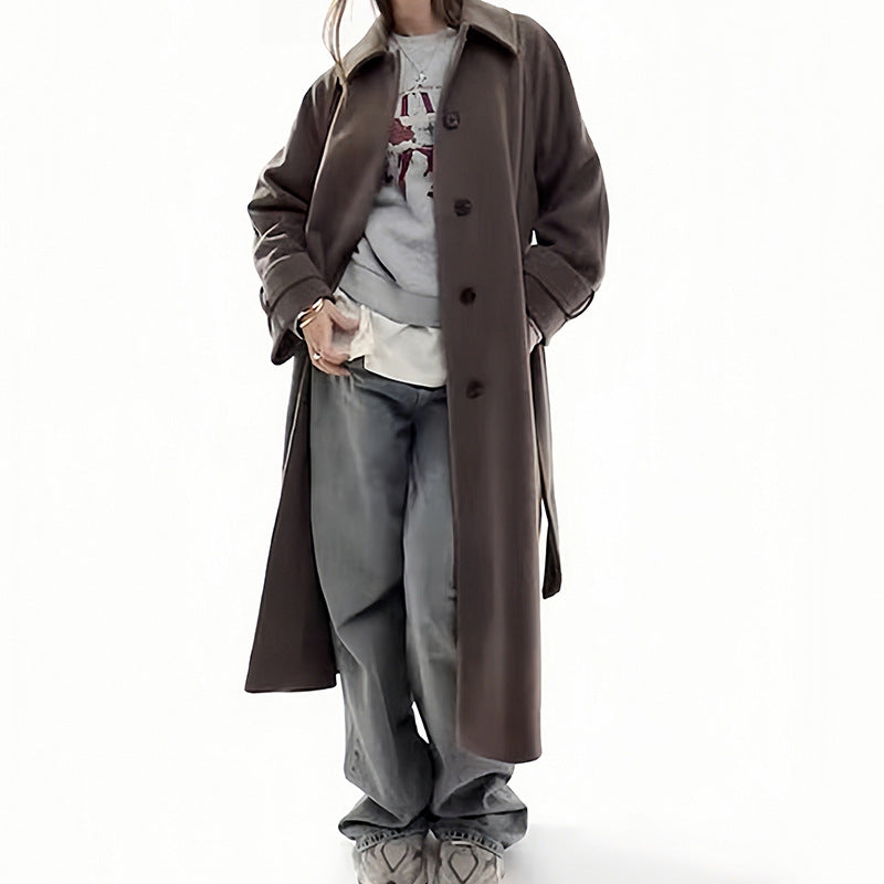 Damen Eleganter und hochwertiger Trenchcoat Drune